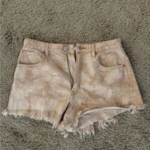 tan acid wash shorts
